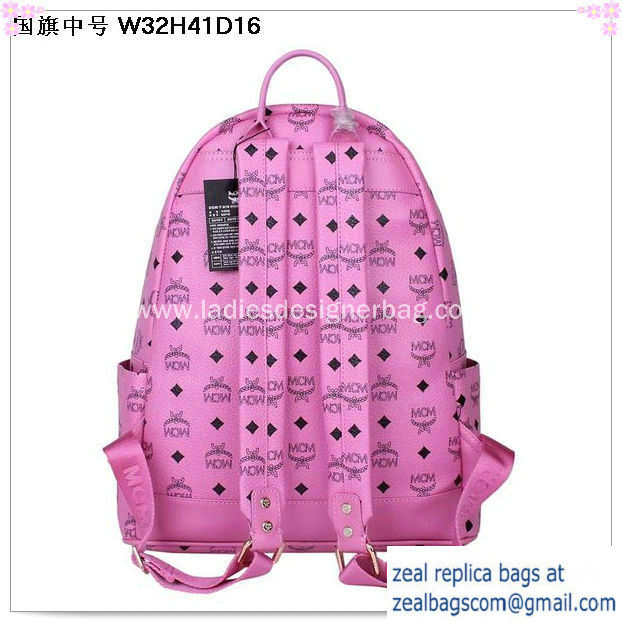 High Quality Replica Hot Sale MCM Medium Flag of UK Backpack MC5173 Rosy